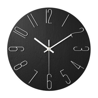 12-Inch Quartz Wall Clock – Minimalist Round Design for Home, Office, Bedroom & Kitchen – Silent Non-Ticking Battery Operated