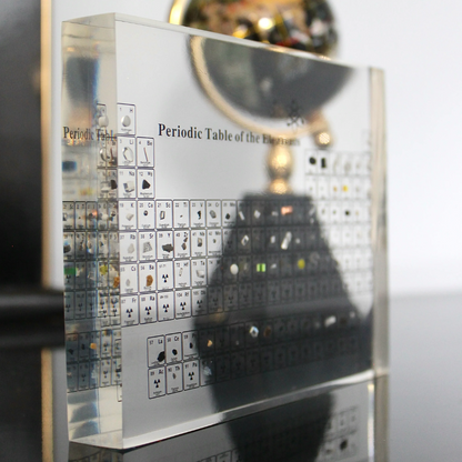 Illuminated Chemistry Display with 83 Authentic Element Specimens | Educational Desk Decor Acrylic Periodic Table Light for Science Lovers