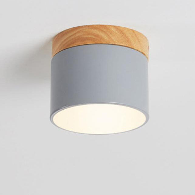 Round Compact LED Ceiling Light with Tri-Color Temperature Switch for Hallways, Bedrooms & Living Rooms | Modern Nordic Style Flush Mount