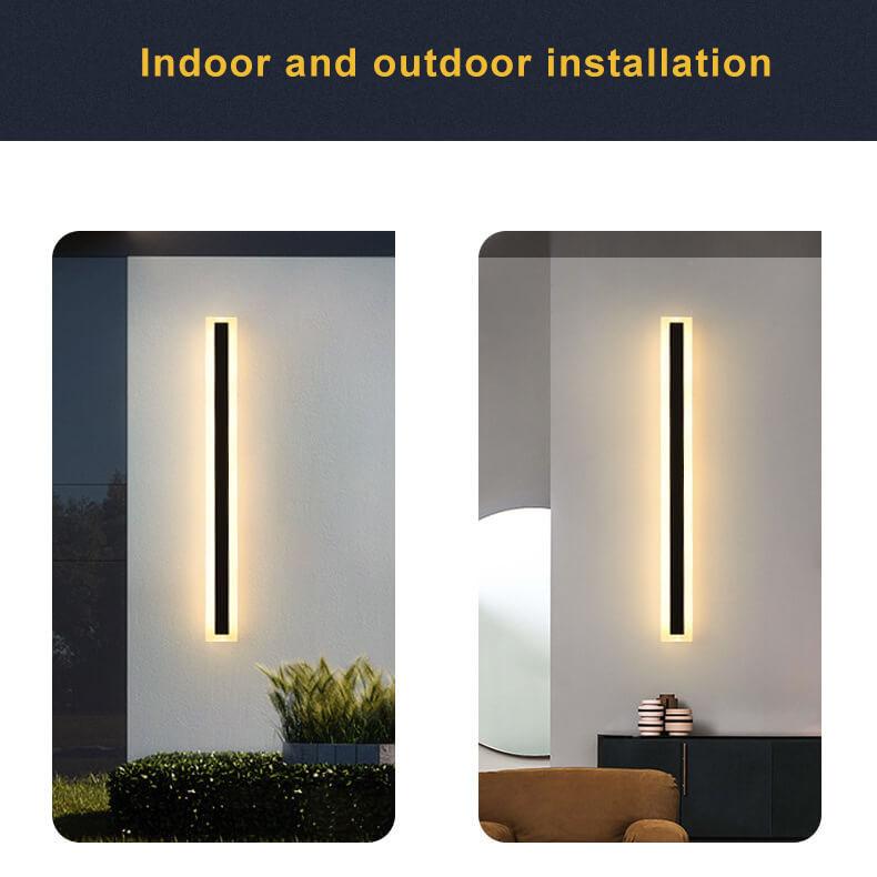 Outdoor LED Wall Sconce Hardwired Acrylic Fixture Black 12 in 7W-58W Energy-Saving Fence Patio Deck Entryway Lighting Modern Weather-Resista