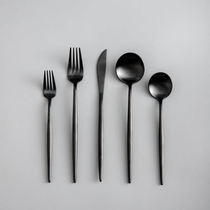 Set de couverts en acier inoxydable recouvert de titane – Service de table haut de gamme 18/10 pour les repas du quotidien et les grandes occasions