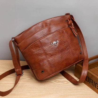 Handcrafted Full-Grain Leather Tote Bag for Women | Vintage Crossbody Shoulder Purse with Premium Patina Finish | Everyday Carryall