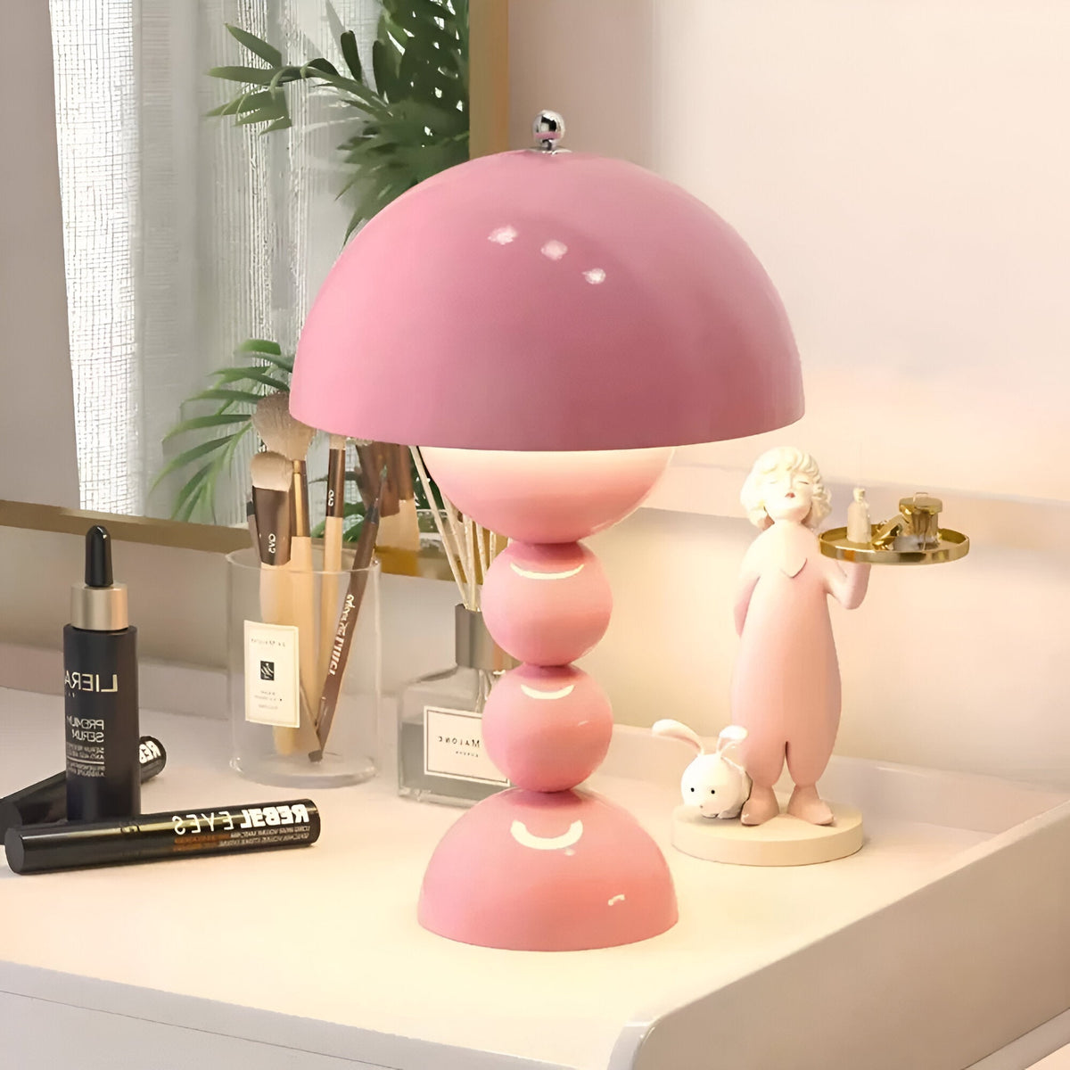 Cordless LED Nightstand Light with USB Charging, 11-Inch Sculptural Acrylic Glow for Bedroom, Desk, Reading Nook | Modern Ambient Portable L
