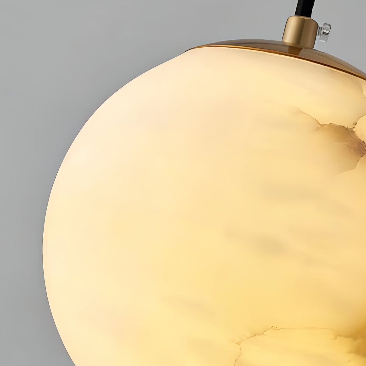 Suspension lumineuse globe en pierre, cordon réglable de 10 à 15 cm, luminaire minimaliste moderne pour chambre, salle à manger, cuisine, salon et entrée