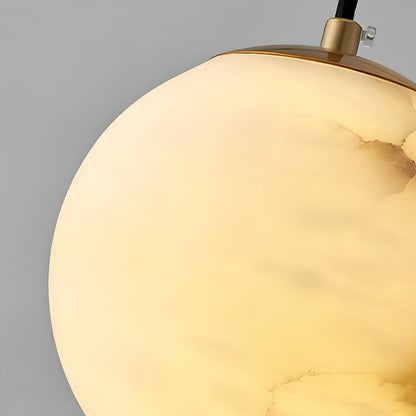 Suspension lumineuse globe en pierre, cordon réglable de 10 à 15 cm, luminaire minimaliste moderne pour chambre, salle à manger, cuisine, salon et entrée