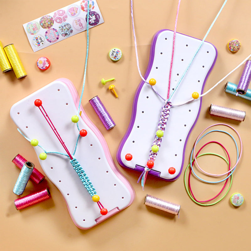 Kids' Friendship Bracelet Weaving Loom Kit – Creative Craft Set for Fine Motor Skills & Imaginative Play