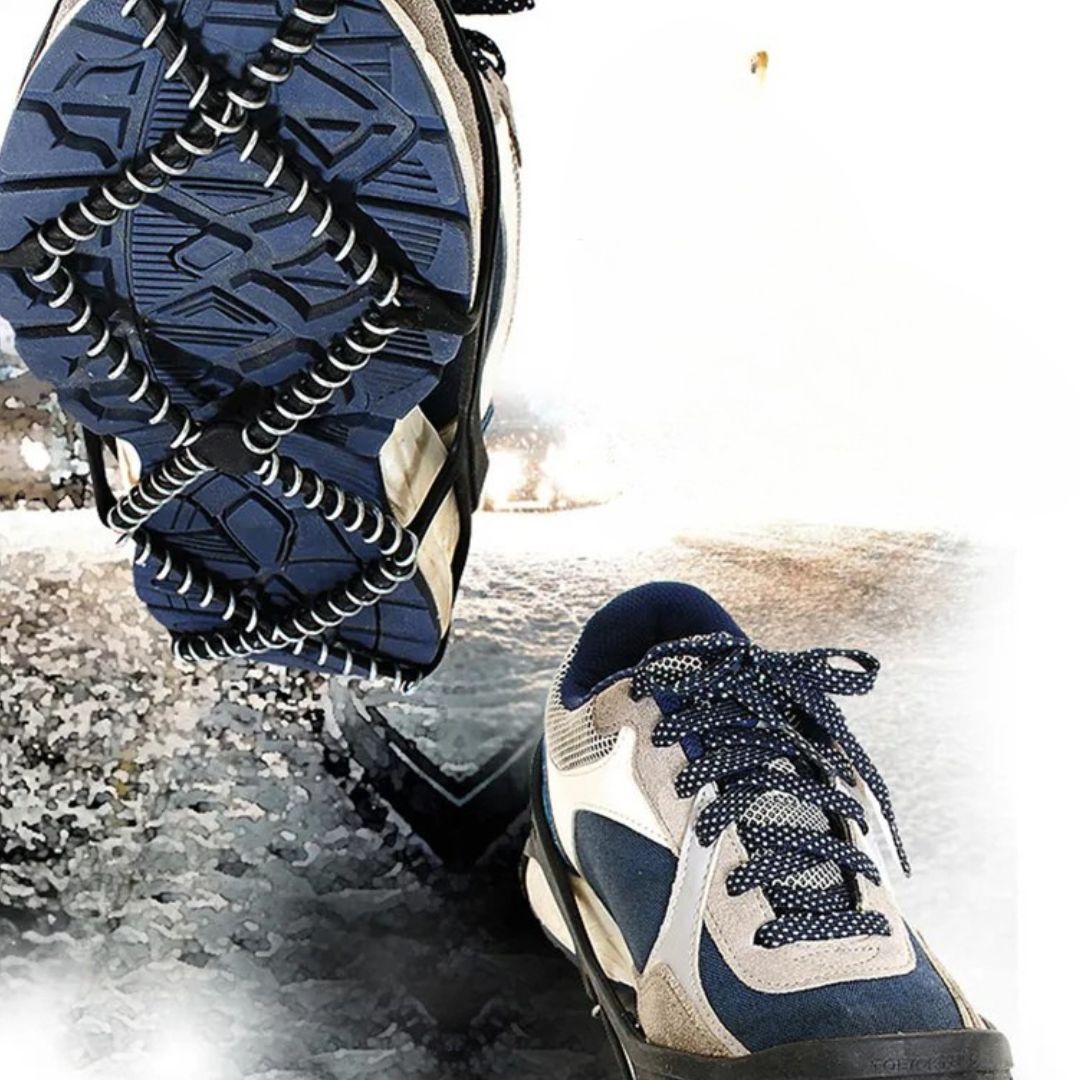 Ice Traction Cleats with Steel Coils for Snow & Ice Walking – Winter Shoe Grips for Men & Women