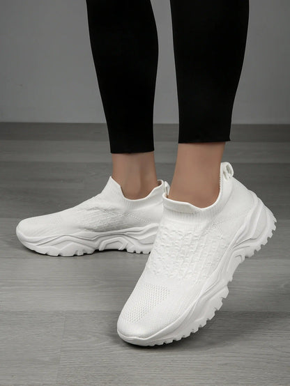 Women's Cushioned Slip-On Sneakers with Anatomical Arch Support – Lightweight Breathable Walking Shoes for All-Day Comfort