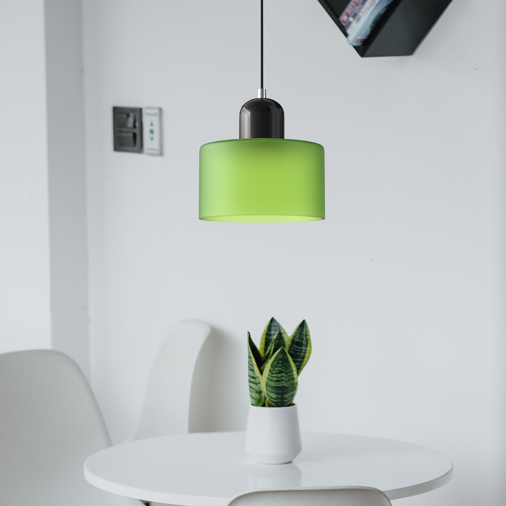Glass Pendant Light Fixture with Adjustable Cord for Kitchen Island, Dining Room, and Living Room