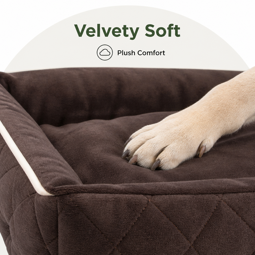 Ortekor Plush Memory Foam Dog Car Seat (3 Clip-On Safety Leashes)