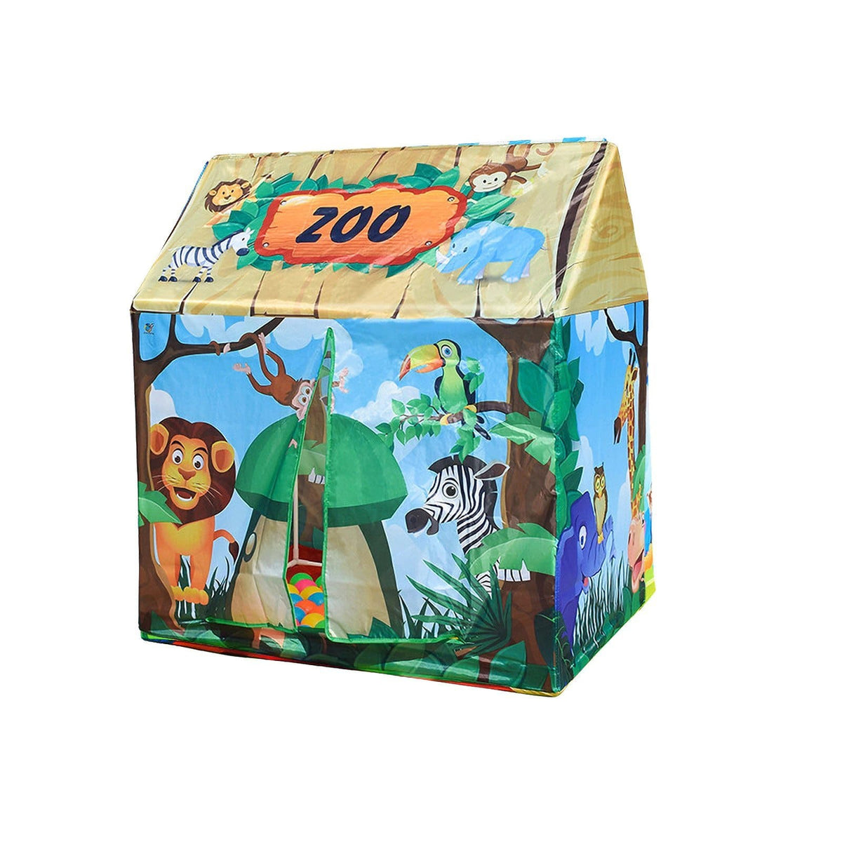 Zoo Animal Pop-Up Play Tent for Kids – Indoor Outdoor Playhouse with Quick Setup & Compact Storage for Toddlers