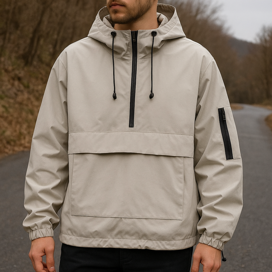 Hooded Weather-Resistant Parka with Front Pocket for All Seasons – Lightweight Windproof Jacket for Women