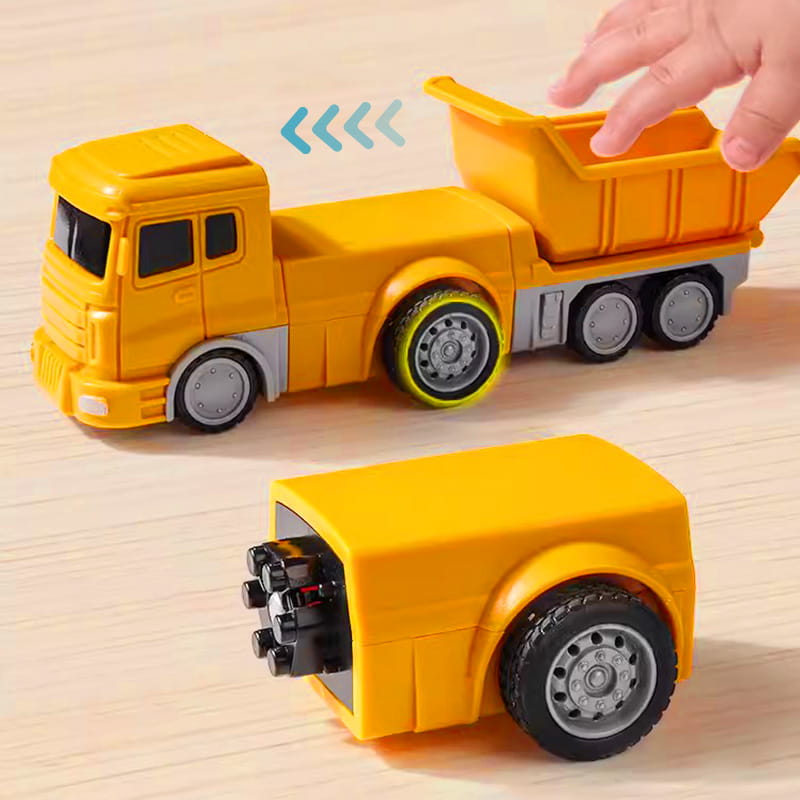 Magnetic Construction Vehicle Building Set for Kids – Transformable Toy Trucks with Snap-Together Magnets for Creative Play & STEM Learning