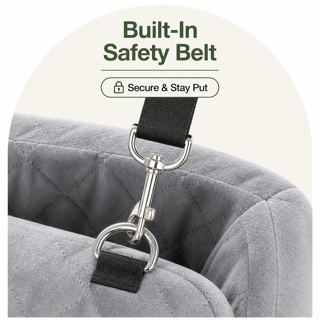 Ortekor Breathable & Washable Dog Car Seat (Built-In Safety Belt)