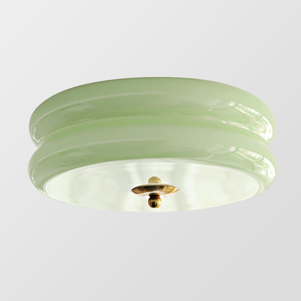 Flush Mount LED Fixture with Adjustable Color Temperature Glass Shade 13 in Diameter for Bedroom Living Room Dining Room Modern Art Deco Sty