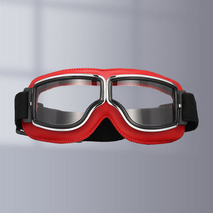Retro Aviator Motorcycle Goggles with Padded Frame & Adjustable Strap for Men & Women