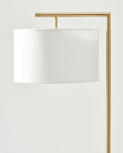 Fabric Shade Standing Lamp 60-Inch Metal Frame LED Illumination Foot Switch Control Contemporary Black Antique Brass Satin Nickel Tall Uplig