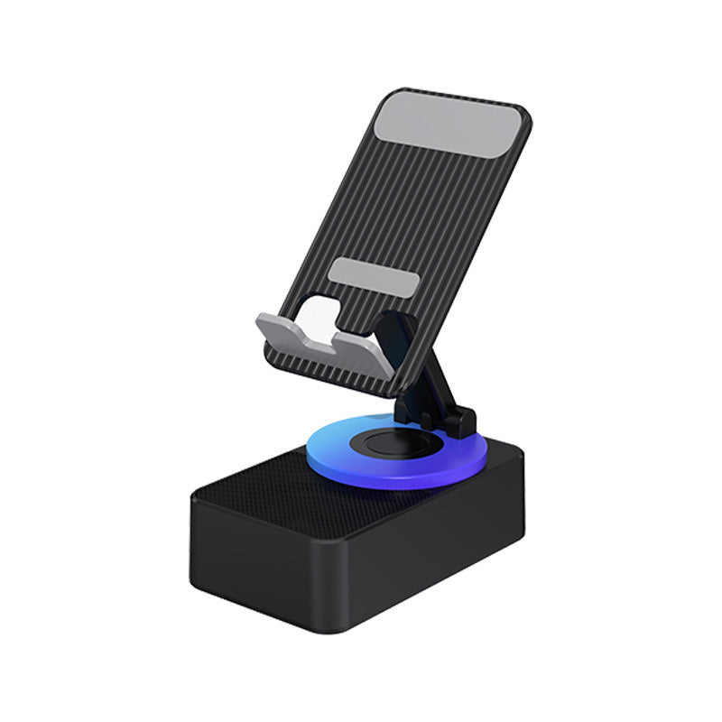 Rotating Wireless Speaker Phone Stand with 40mm Subwoofer & 360° Swivel for Smartphones & Tablets