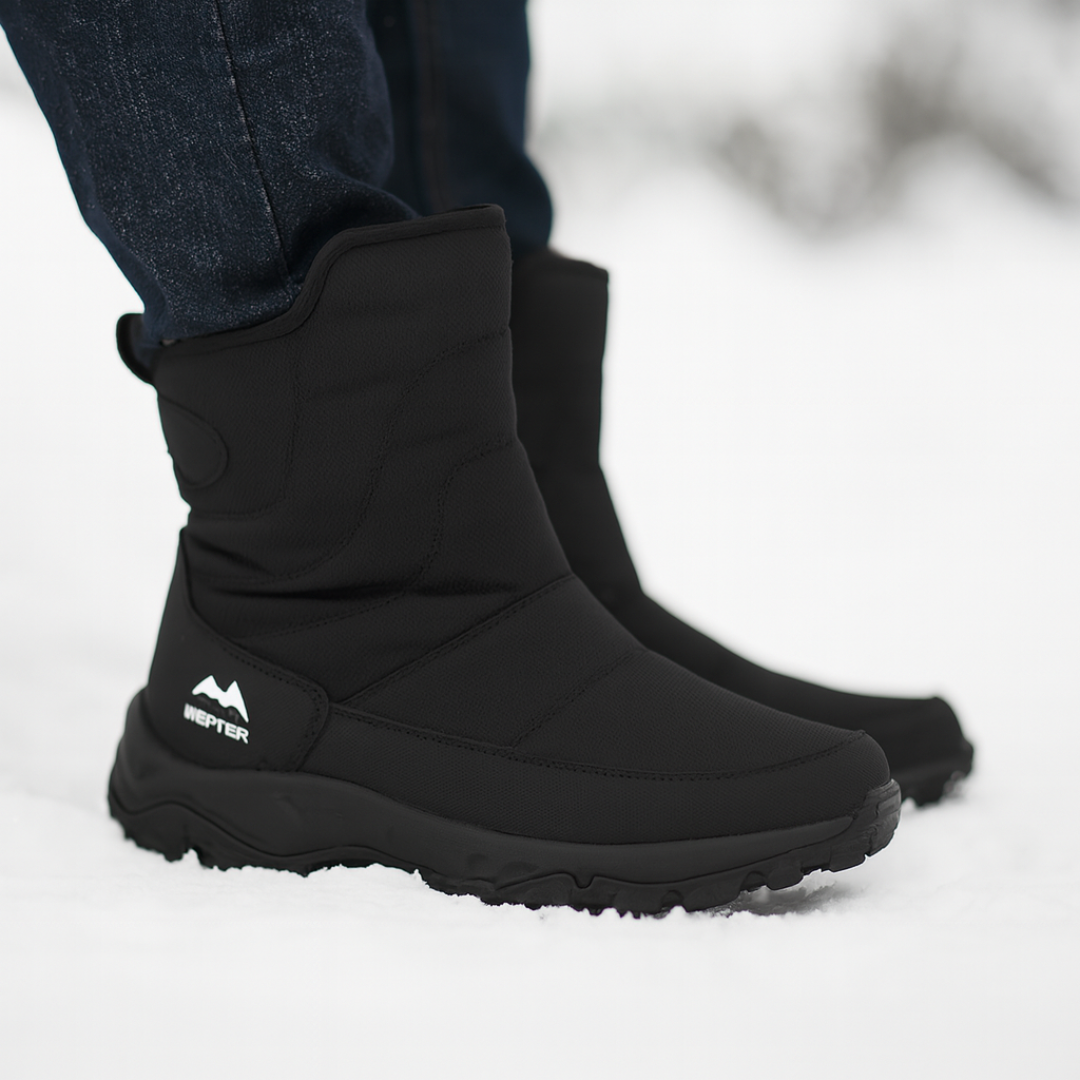 Men's Insulated Winter Boots Waterproof Side Zip Non-Slip Ankle Snow Boots for Cold Weather Hiking Walking Outdoor