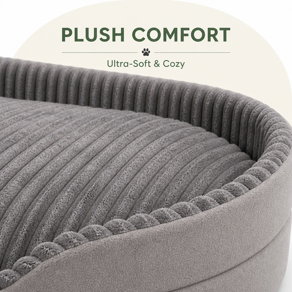 Ortekor Thickened Orthopedic & Breathable Plush Dog Bed (Removable Cover)