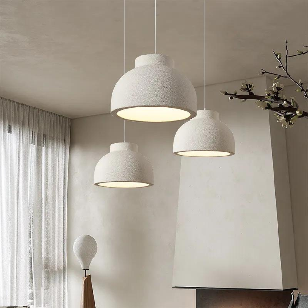Plafonnier dôme 15 ou 23 pouces avec abat-jour en polystyrène blanc pour salle à manger, îlot de cuisine, chambre à coucher, cordon réglable, culot E26, mini moderne