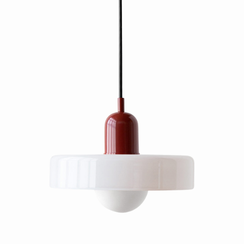 Glass Disc Pendant Light with Adjustable Cord – Modern Ceiling Fixture for Dining Room, Kitchen Island & Living Room