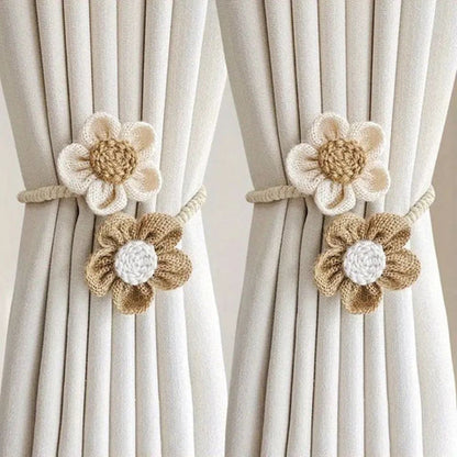 Embrasses de rideaux Flora - Motif floral, ensemble de 2 pièces