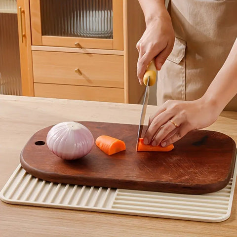 Tapis d'égouttage à vaisselle Rivaro - Silicone, pliable et résistant à la chaleur