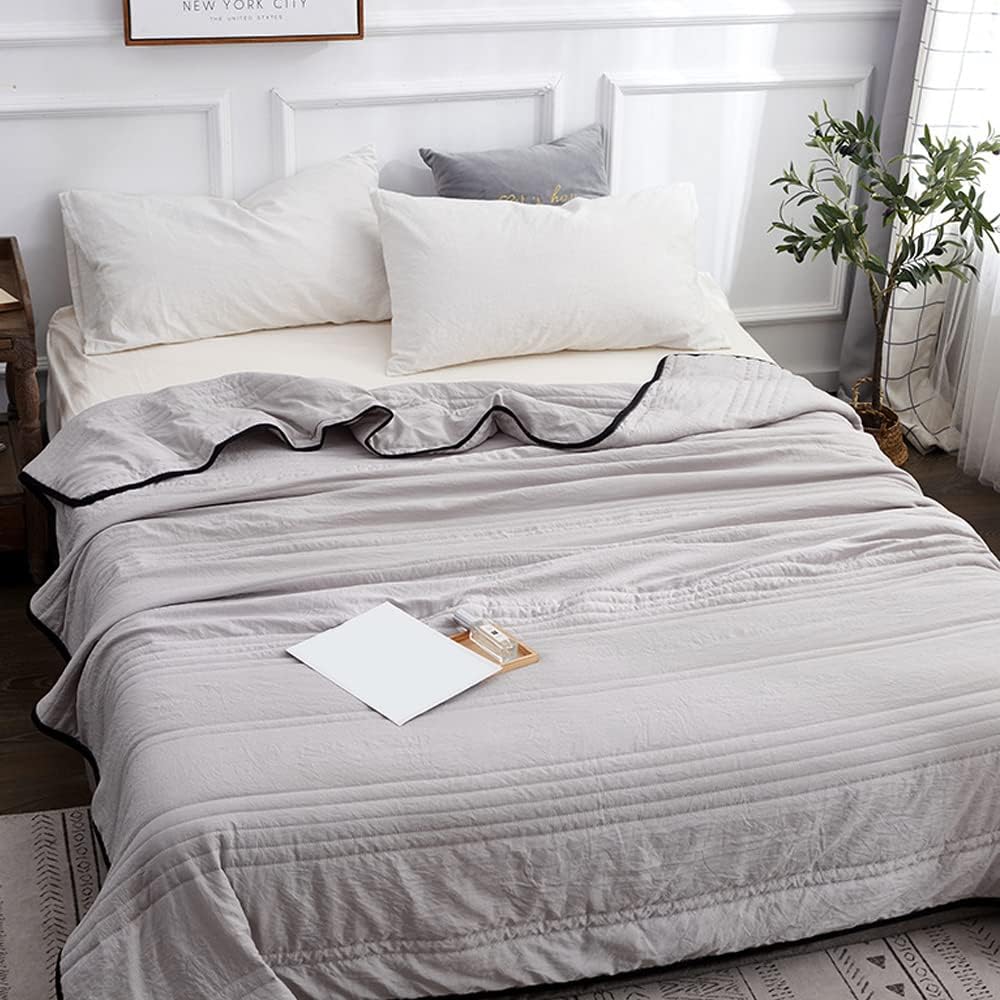 Temperature Regulating Throw Blanket – Lightweight Breathable Cooling Bedding for Hot Sleepers & Night Sweats – Moisture Wicking Soft Fabric