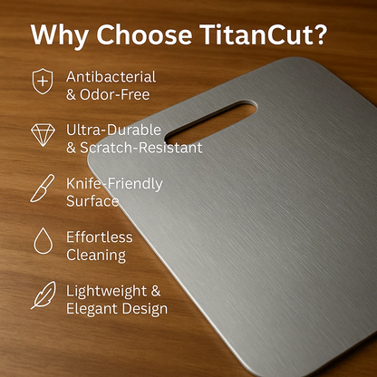 Ortekor Titanium Cutting Board | Non-Porous Surface for Ultimate Hygiene | Lightweight & Durable Kitchen Essential