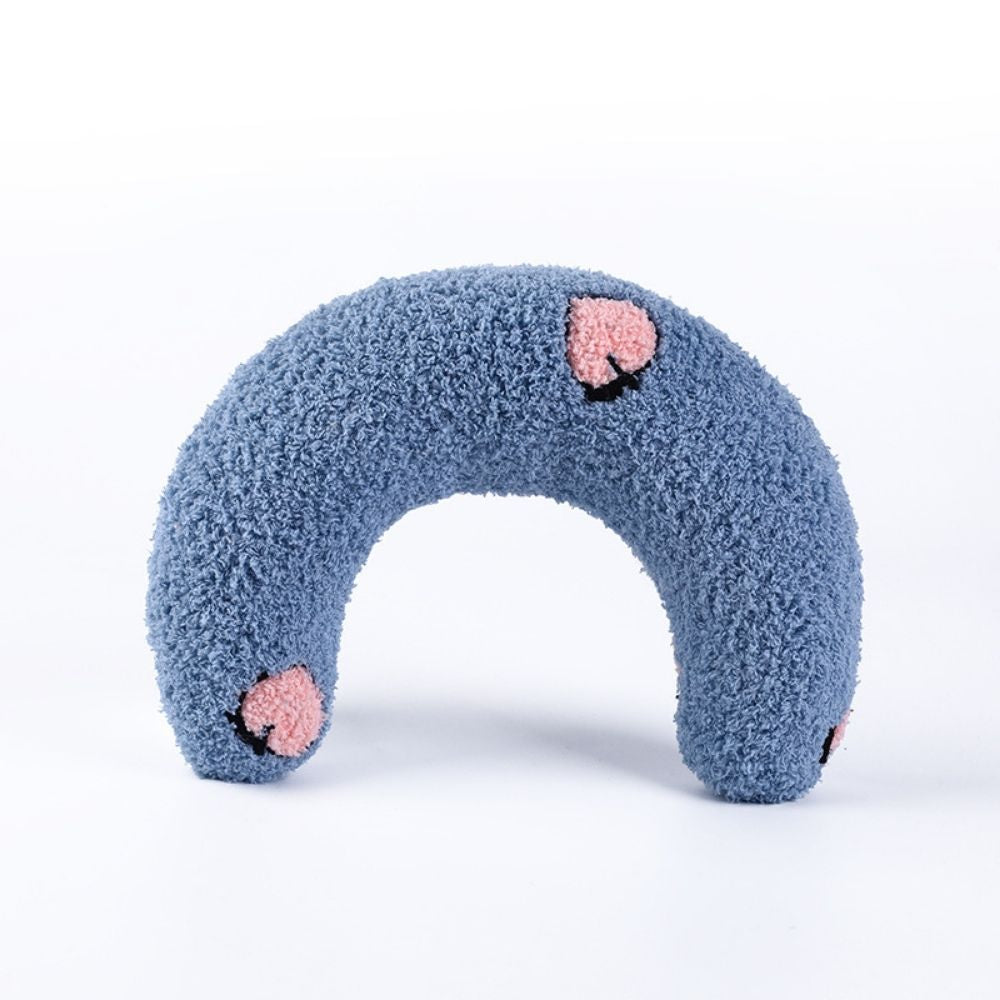 Bolstered Pet Bed for Dogs & Cats | Anxiety Relief Sleeping Cushion with Raised Edges | Machine Washable Portable Travel Pillow | Plush