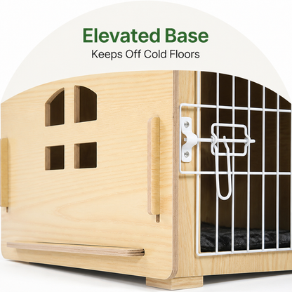 Ortekor Elevated Wood & Ventilated Pet House (For Small Dogs & Cats)