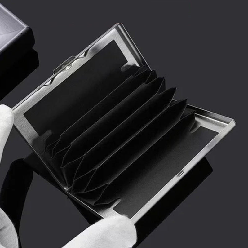 Slim Metal Card Holder with RFID Blocking Technology for Credit Cards & Cash