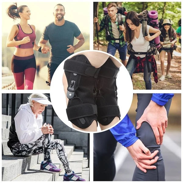 Spring-Loaded Knee Support Brace for Pain Relief & Stability - Adjustable Compression Sleeve for Walking, Sports & Work - Breathable Joint S