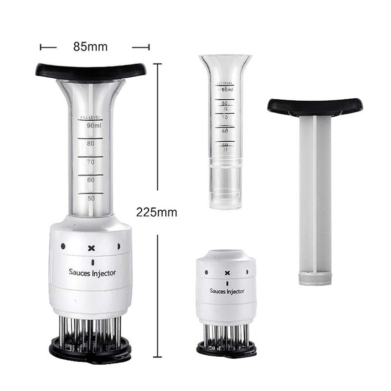Kit seringue à marinade avec aiguilles pour barbecue, dinde et poitrine de bœuf - Acier inoxydable