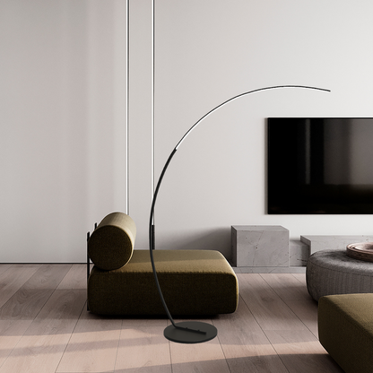 Arched LED Floor Lamp 63 Inch Dimmable Adjustable Color Temperature Aluminum Standing Light for Living Room Bedroom Reading Corner Modern Ov