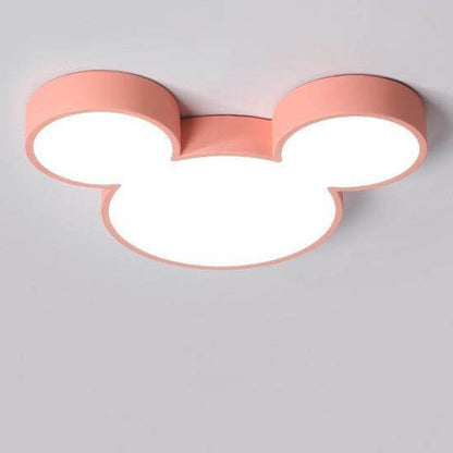 Cartoon Character LED Flush Mount Ceiling Light for Kids Room – Slim Low-Profile Design in Blue, Green, Pink & White with Integrated LED