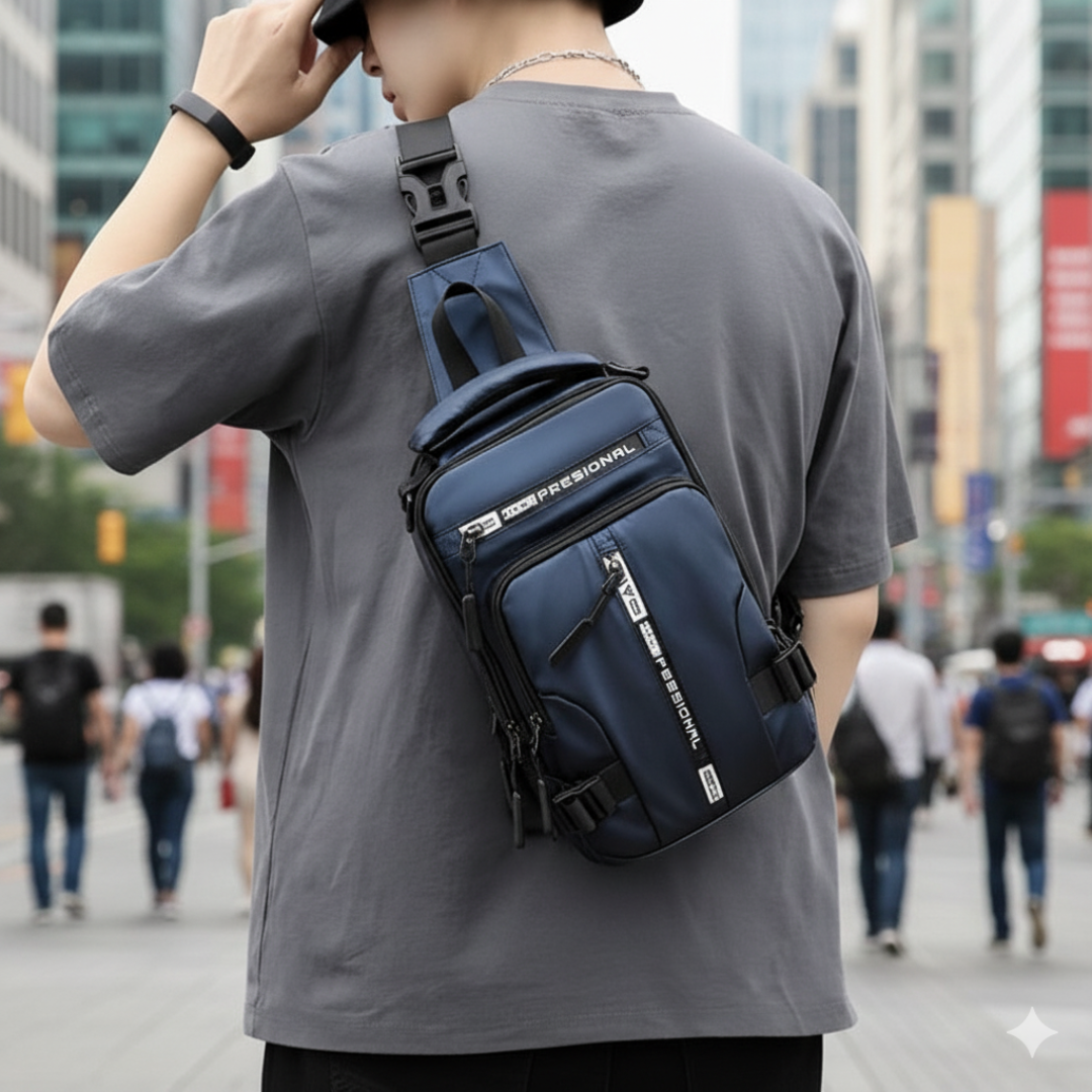 Sac à bandoulière avec fermetures éclair dissimulées antivol et port de chargement USB – Sac à dos en nylon résistant à l'eau pour les voyages, les trajets quotidiens et l'usage au quotidien