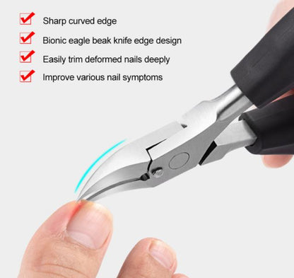 Heavy-Duty Toenail Clipper for Thick Nails Ingrown Nails Curved Blade Ergonomic Grip Stainless Steel Precision Trimmer Foot Care Tool