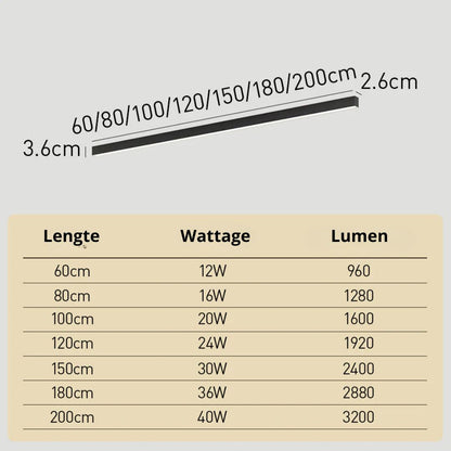 Plafonnier LED linéaire à montage encastré de 47 pouces, luminaire noir pour chambre, salon, couloir, éclairage domestique minimaliste contemporain