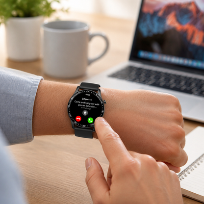Montre connectée avec appels sans fil et podomètre (iPhone et Android)