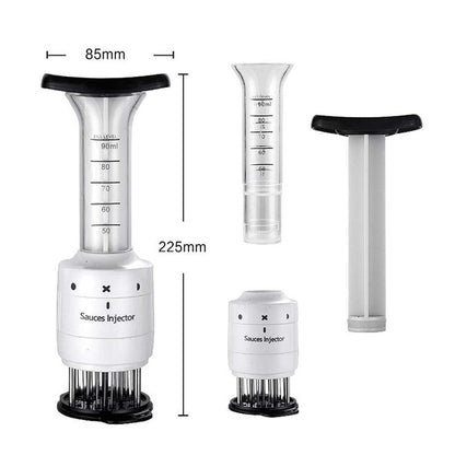 Kit seringue à marinade avec aiguilles pour barbecue, dinde et poitrine de bœuf - Acier inoxydable