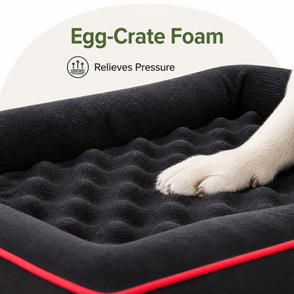 Panier pour chien en mousse alvéolée orthopédique antidérapant Ortekor (housse amovible et lavable)