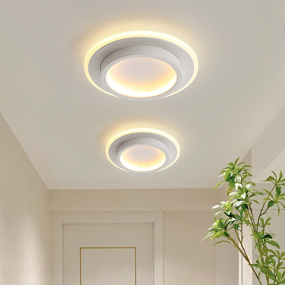 Flush Mount LED Disk Light 10W 20W Ultra-Slim 2 in Profile Black White for Low Ceilings Bedroom Hallway Foyer Apartment Living Room Modern H