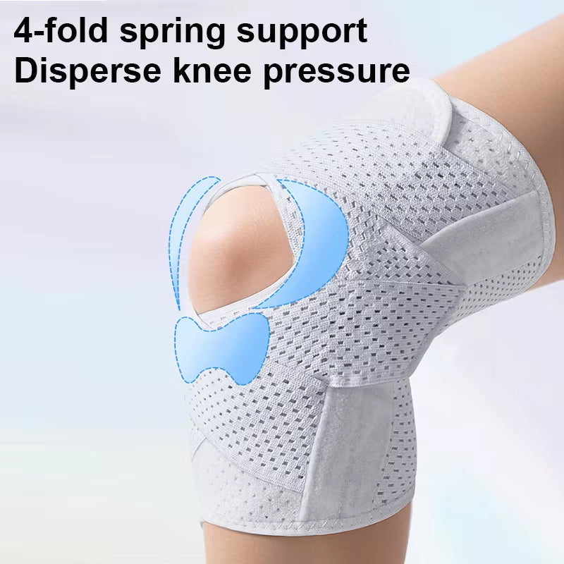 Adjustable Compression Knee Sleeve with Hook-and-Loop Support System for Running, Sports & Daily Stability