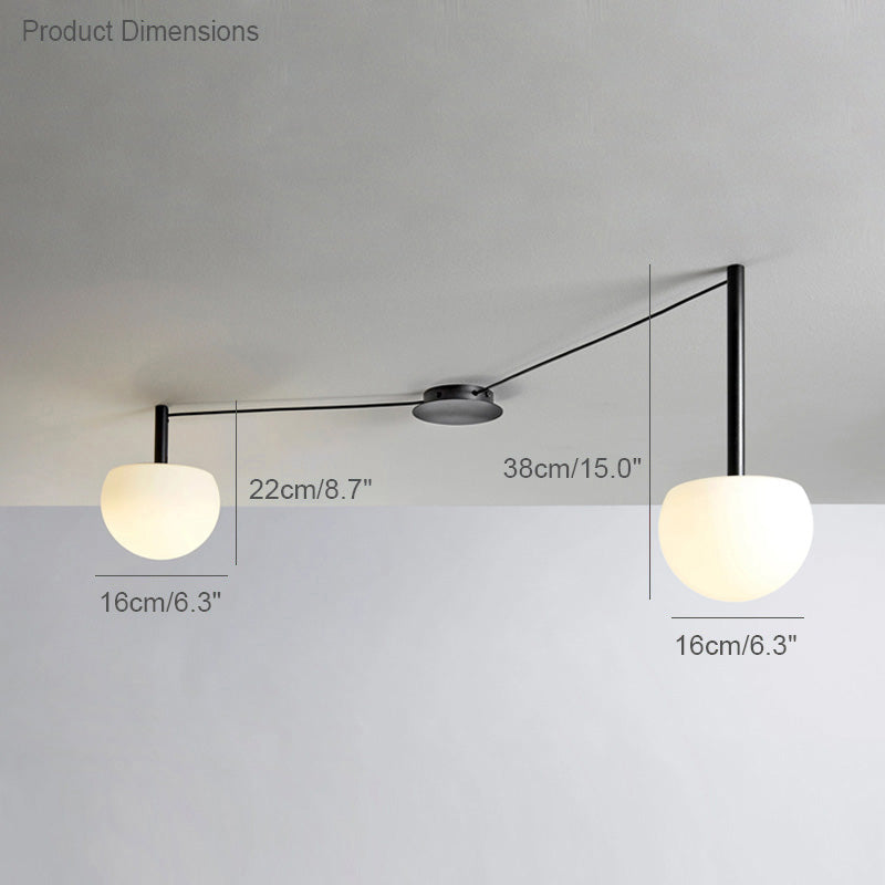 Globe Pendant Light Adjustable Height Frosted White Glass Orb for Kitchen Dining Living Space Modern Hanging Fixture 10 Inch