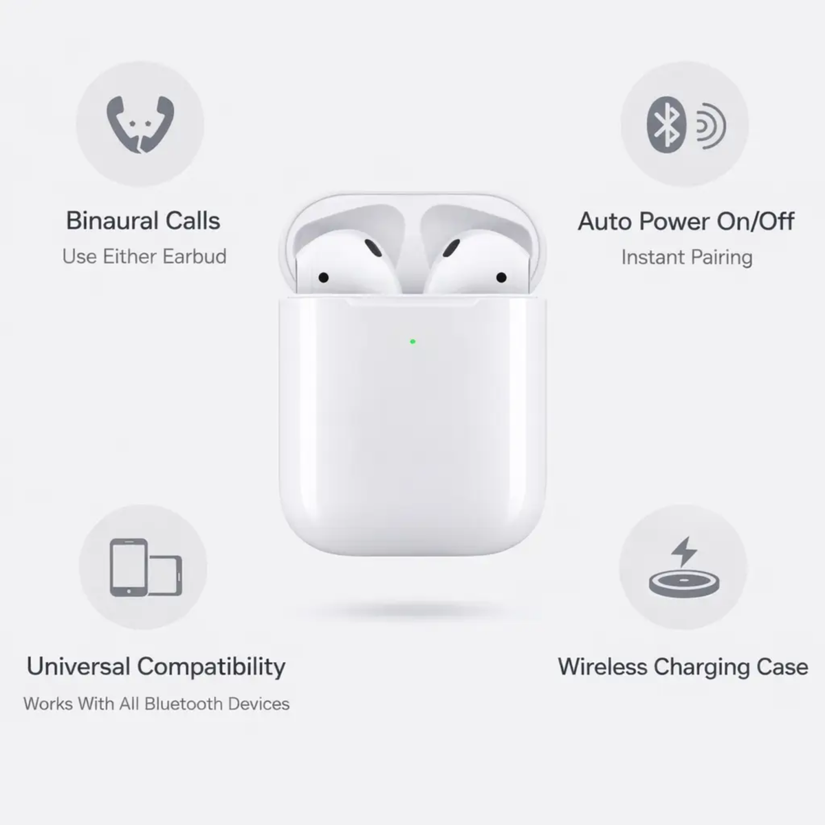 Compact True Wireless Earbuds with Charging Case – Bluetooth 5.3 In-Ear Headphones with Built-In Mic for Calls, Music & Gym – Water Resistan