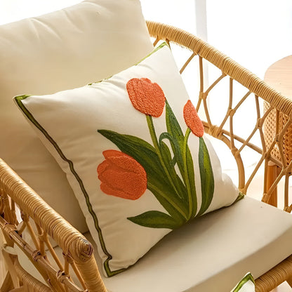 Breeze Sofa Cushion Covers - Cotton Floral Embroidery, Boho-Chic