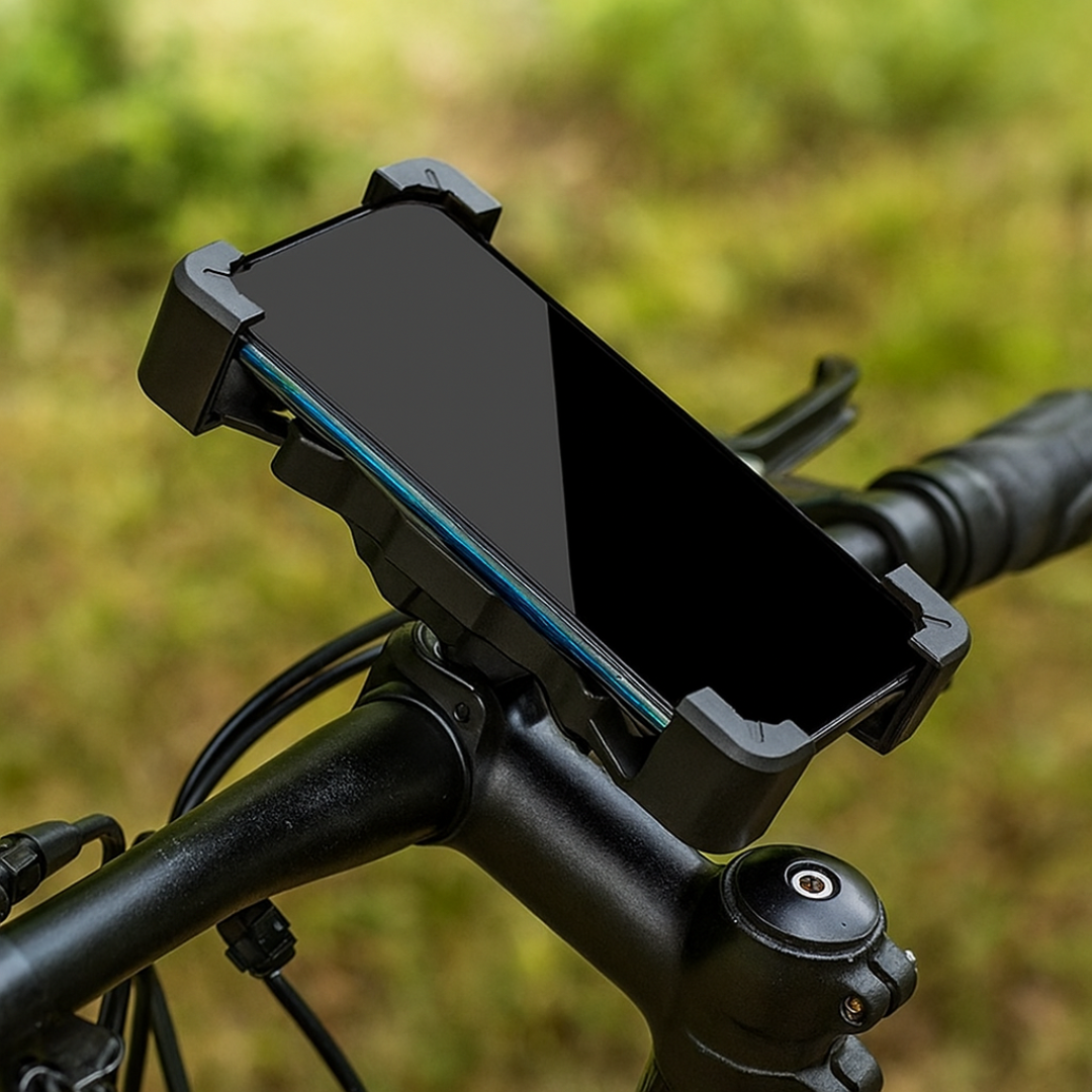 Support de téléphone rotatif pour guidon de vélo – Support de smartphone ajustable à 360° pour vélo, moto et vélo électrique – Fixation universelle pour iPhone