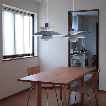 Layered Metal Pendant Light E27 Socket Minimalist Hanging Fixture for Kitchen Island Dining Table Nordic Style Ambient Ceiling Lamp Green Gr